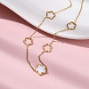 Ion Plating(IP) 304 Stainless Steel & Plastic Flower Pendant Necklaces for Women NJEW-P320-02G-02-2