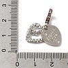 Rack Plating Alloy Light Rose & Crystal Rhinestone European Dangle Charms PALLOY-S189-30P-3