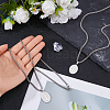 2Pcs Stainless Steel Saint Benedict Oval Medal Pendant Wheat Chain Necklaces NJEW-DC0001-20P-3