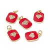 Brass Micro Pave Cubic Zirconia Charms KK-E068-VB442-2-4