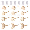16Pcs 4 Styles Brass Stud Earrings for Women EJEW-TA0001-68-2