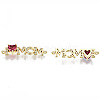 Real 16K Gold Plated Brass Micro Pave Cubic Zirconia Links Connectors KK-S061-92D-G-NR-1