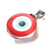 Flat Round 201 Stainless Steel Acrylic Pendants STAS-U036-01P-07-2