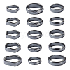 Biyun 15Pcs 15 Styles Synthetic Hematite Plain Band Finger Rings RJEW-BY0001-01-25