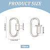10Pcs 304 Stainless Steel Screw Carabiner Lock Charms STAS-UN0058-40P-3