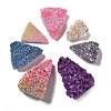 Electroplate Natural Quartz Crystal Triangle Display Decorations DJEW-B012-03A-1