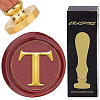 Brass Wax Seal Stamp with Rosewood Handle AJEW-WH0412-0315-1