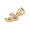 Brass Clear Cubic Zirconia European Dangle Charms LS-KK-R003-01G-07-3