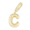 Brass Micro Pave Clear Cubic Zirconia Pendants KK-M289-01C-G-1