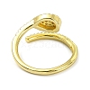 Brass with Cubic Zirconia Open Cuff Ring RJEW-B051-01G-3