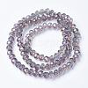 Electroplate Transparent Glass Beads Strands EGLA-A034-T6mm-G05-2