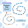 ABS Plastic Imitation Pearl & Acrylic & Glass Beaded Knitting Row Counter Chains HJEW-AB00548-2