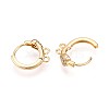 Brass Micro Pave Cubic Zirconia Hoop Earring Finding KK-N261-45G-2