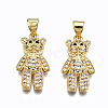 Brass Micro Pave Clear Cubic Zirconia Pendants ZIRC-S067-041-NR-1