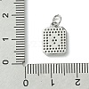 Rack Plating Brass Micro Pave Clear Cubic Zirconia Charms KK-G501-01O-P-3