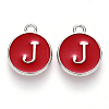 Platinum Plated Alloy Enamel Charms ENAM-S118-03J-P-1