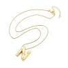 Brass & Plastic Pearl Letter Pendant Box Chain Necklaces for Women NJEW-U017-01G-14-3