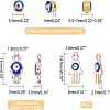 48Pcs 8 Colors Evil Eye Alloy Enamel European Beads ENAM-NB0001-50-6