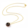 Rondelle Natural Tiger Eye Pendant Necklaces NJEW-JN03237-03-2