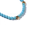 Synthetic Turquoise Braided Beaded Bracelets BJEW-JB04215-05-2