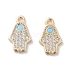 Brass Micro Pave Clear Cubic Zirconia Charms KK-F871-47G-1