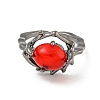 Oval Alloy Rhinestone Cuff Ring for Women RJEW-Z048-06B-01-2