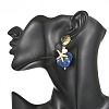 304 Stainless Steel & Acrylic & Natural Pearl Stud Dangle Earrings EJEW-JE07446-02-4