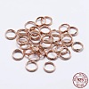 925 Sterling Silver Split Jump Rings STER-F036-01RG-0.6x8mm-3