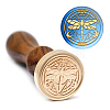 Brass Wax Seal Stamp with Handle AJEW-WH0184-1068-5