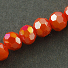 Electroplate Opaque Glass Beads Strands EGLA-R017-4mm-9-2