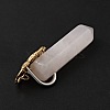 Insect Natural Rose Quartz Pointed Pendants G-I333-02B-4