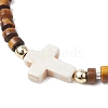 Natural Tiger Eye Beads Link Bracelets for Women Men BJEW-JB11467-04-3