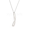 304 Stainless Steel Twist Stick Pendant Cable Chain Necklaces NJEW-H044-08P-1