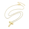 Brass & Plastic Pearl Letter Pendant Box Chain Necklaces for Women NJEW-U017-01G-20-3