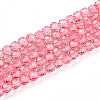 Baking Paint Transparent Glass Beads Strands DGLA-A035-T4mm-D01-1