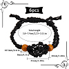 6Pcs Waxed Cotton Cord Braided Bracelets BJEW-SC0001-25-2