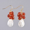 Natural Red Agate/Carnelian Dangle Earrings EJEW-JE03876-03-1