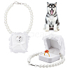 Velvet Rhinestones Detachable Pet Wedding Couple Ring Bearer Box RDIS-WH0019-08A-1