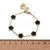 Flower Resin Link Chain Bracelets BJEW-K247-01G-03-4