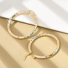 Brass Two Tone Hoop Earrings EJEW-B117-06E-M-2