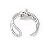 Non-Tarnish Simple Knotted 304 Stainless Steel Open Cuff Ring for Women Men RJEW-Z038-04P-3