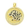 Brass Micro Pave Cubic Zirconia Pendants KK-K354-09A-G-1