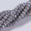 Electroplate Glass Beads Strands GLAA-F076-FR06-1