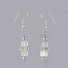 Electroplate Glass Dangle Earrings EJEW-JE03687-3