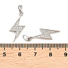 Lightning Bolt Brass Micro Pave Cubic Zirconia Pendants KK-K109-26P-3