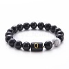 10MM Natural Black Onyx(Dyed & Heated) and Howlite Beaded Stretch Bracelets RH2290-15-1