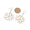 Glass Snowflake Dangle Earrings EJEW-MZ00253-02-3