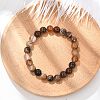Natural Striped Agate/Banded Agate Beaded Stretch Bracelets BJEW-Q692-03I-1