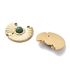 PVD Vacuum Plating 304 Stainless Steel Pave Natural African Jade Pendants STAS-R130-56G-2