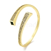 Brass Micro Pave Clear Cubic Zirconia Cuff Bangles BJEW-Z061-20G-1